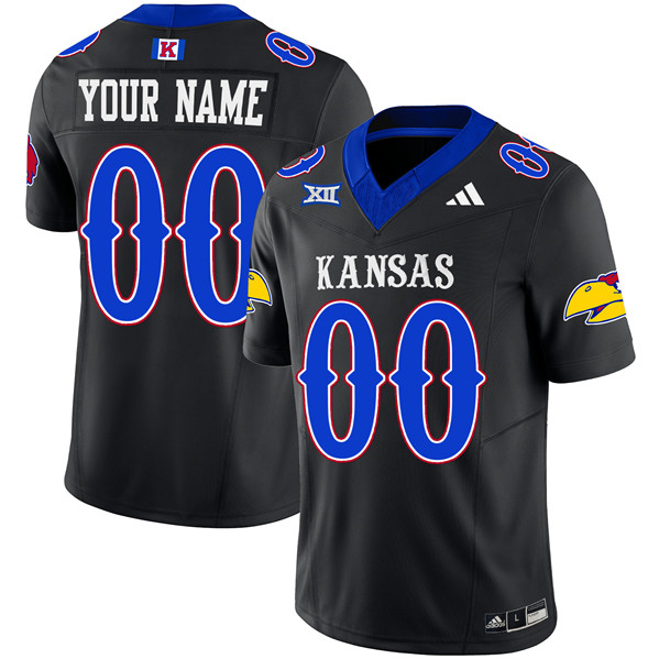 Men's Kansas Jayhawks Custom Black 2023 F.U.S.E. Vapor Limited Stitched Jersey